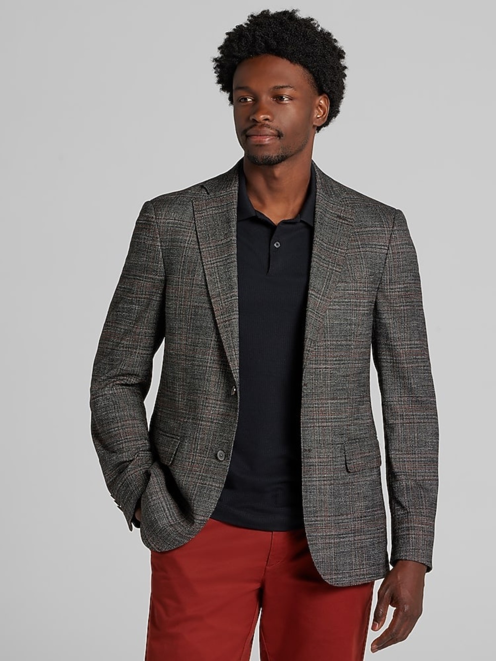 Classic Fit Plaid Sport Coat